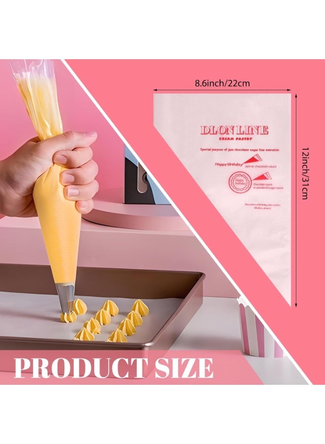 100 قطعة أكياس تزيين سميكة للاستعمال مرة واحدة، أكياس كريمة الكيك، أكياس تزيين الحلويات والبسكويت، أدوات خبز منزلية، أدوات تزيين الكيك 31 سم * 22 سم - Image 2